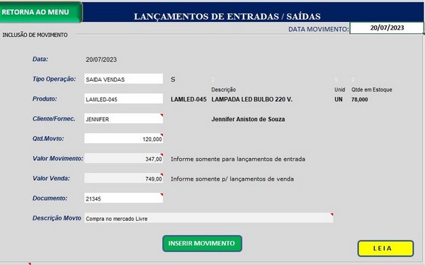 Processos de Entrada