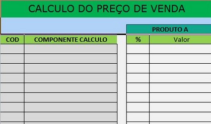 Calculo preço de venda
